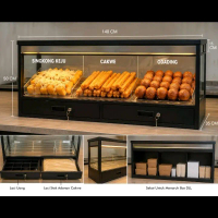 Etalase Kue Multifungsi Serbaguna Bahan Alumunium 140 CM dengan Laci Uang & Laci Stok Adonan Cakwe u