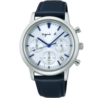 【agnes b.】法式時尚太陽能三眼計時手錶-40mm(VR42-KRH0B/BZ5008X1)