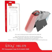 iPlay HBS-378 Karet TPU Transparan untuk Nintendo Switch OLED Pelindung Gamepad Putih Anti Sidik Jar