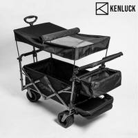 KENLUCK Wagon Advanced 進階頂棚多功能折疊手拉推車 - 限定黑化 / 城市綠洲 (拖拉車 手推車 置物推車 露營拉車)