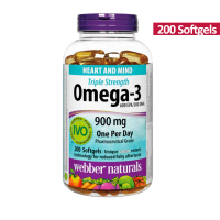 Webber Naturals 【200粒】三倍強效 Omega-3 （EXP 2029年） (900 毫克 EPA / DHA) 魚油 200粒軟膠囊 (超值加量裝)
