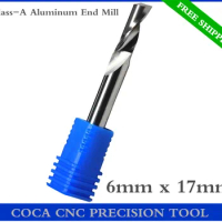 6mm*17mm,Freeshipping CNC router bit,Solid carbide end milling cutter,Aluminum End Mill,Tungsten steel end mill,PVC,Acrylic