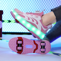 รองเท้าสี่ล้อหญิงล้อรองเท้าพ่อแม่และลูกรองเท้ากีฬากลางแจ้ง LED ล้อรองเท้าเด็กที่ถอดออกได้โรลเลอร์สเก็ต