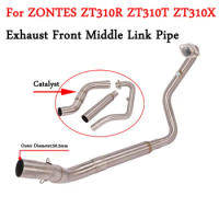 Slip On For ZONTES ZT310R ZT310T ZT310X 2018-2020 Motorcycle Exhaust Escape Modify Front Mid Link Pipe Connecting 51mm Muffler