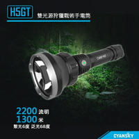 【電筒王】CYANSKY H5GT 2200流明 1300米 雙光源狩獵戰術手電筒 超遠射 聚泛光  21700