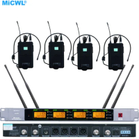 Digital G4 EW400 Wireless Microphone System Stage KTV DJ Karaoke 4 Headset Microphones
