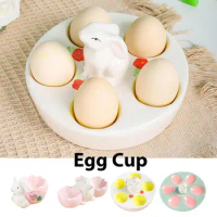 Creative Ceramic Egg Tray Bunny Egg Holder Holder Stand for Eggs Egg Tray Tableware Ceramic Egg Display Stand Egg Container