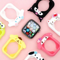 Hellokitty Pochacco Kuromi Silicone Case for Apple Watch 41mm 40mm 38mm Protector Full Cover iwatch Series Accessories Sanrios
