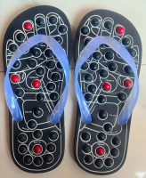 (PAKET USAHA 5 PASANG SIZE RANDOM)SAnDAL REFLEKSI SANDAL KESEHATAN SANDAL REMATIK PRIA WANITA Hitam 