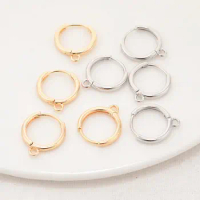 10PCS 14*16MM 14K Gold Color Brass Round Loop Earrings Hoops High Quality Jewelry Making Supplies Diy Findings Accessories