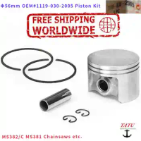 MS382 PISTON KIT 52MM 11190302005 FOR STIHL MS382C MS381 CHAINSAW CYLINDER OEM KOBLEN RINGS WIRST PIN CLIPS ASSEMBLY