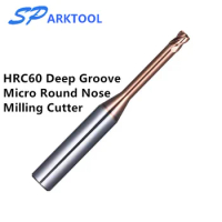 HRC60 Micro 2 Flute End Mill Cutter MicroRound Nose Milling Cutter 4 Flutes Rib Corner Radius End Mill Tungsten Steel End