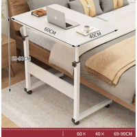 可升降移動電腦桌（暖白色）【尺寸：長60*寬40*高69-90cm】