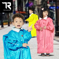【TDN】小揹兒童背包雨衣超防水輕量連身雨衣(拉鍊前開雨衣附收納袋雨帽ED4258)