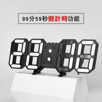 韓版新款大3D數字掛鐘【就是耀黑】創意黑面LED鐘電子鐘 可掛可立時鐘INS韓版時鐘