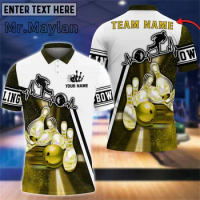 Light Bowling Player Multicolor Option Customized Name 3D Polo Shirt Custom Name Team Bowling Shirt Men Gift For Bowler Tops-534