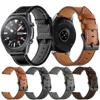 For Samsung Galaxy Watch 3 45mm Strap 22mm Genuine Leather Bracelet Watchbands Wristband For Galaxy Watch 46mm Gear S3 Frontier