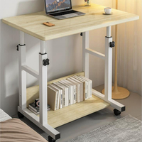 可移動簡約小桌子臥室家用學生書桌簡易升降床邊桌懶人電腦桌【木屋雜貨】