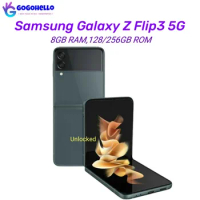 98% New Original Samsung Galaxy Z Flip 3 Flip3 5G F711U/U1 128GB/256GB 6.7" NFC Snapdragon 888 Unlocked 5G Foldable Cell Phone