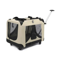 Foldable Cat Cage Dog Carrier Portable Dog Trolley Cage Car Pet Cage Kennel Cat Litter Tent