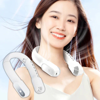 【Dycoo】大風力渦輪掛脖風扇 數顯無葉靜音頸掛風扇 涼感電風扇 懶人風扇 戶外便攜運動隨身風扇