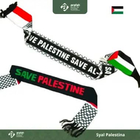 SYAL PALESTINA SAVE PALESTINE, Syal Pria Wanita, Syal Rajut Premium Putih