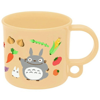 小禮堂 宮崎駿Totoro龍貓 日製單耳塑膠小水杯《米.蔬果》200ml.漱口杯.茶杯