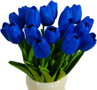 20pcs White Tulips Artificial Flowers Silk Tulips Flowers Fake Tulips Flowers Mothers Day Easter Val