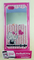 【震撼精品百貨】Hello Kitty 凱蒂貓~HELLO KITTY iPhone5手機殼-附鏡貼鑽(心)