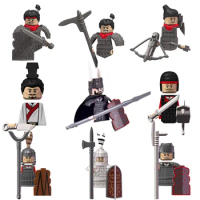 MOC Building Blocks Chinese Ancient Qin Han Ming Dynasty Soldiers Official Military Army Firegun Action Figures Bricks Toys