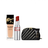 【YSL】官方直營 恆久完美水嫩彩妝組(午夜粉底25ml+水唇膏新品)