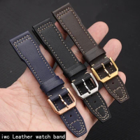 20mm 21mm 22mm Genuine Leather Watch Strap for IWC Pilot Portugieser Portofino Watch Band Cowhide Belt Bracelet Watch Accessory