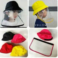 Topi bucket anak face shield
