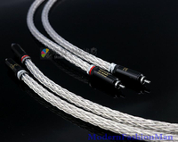 xssh audio 單晶銀8AG音頻信號線膽機RCA蓮花線公對公音響連接線