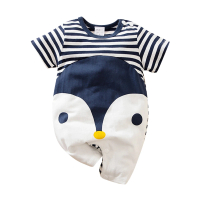 【JoyNa】短袖包屁衣 短袖寶寶連身衣 企鵝款 嬰兒服(造型款.春夏短袖)