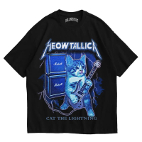 T-shirt - Meowtalica | Kaos Kucing | Kitten | Band Metallica | Parodi Plesetan lucu | BAJU MUSIK ME