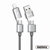 REMAX USB/lightning/Type-C四合一快速充電線/編織傳輸線 1M