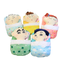 Wholesale 10pcs/lot 8inch New anime Crayon Shin-chan plush toys Boneka little white dog Stuffed Sleeping baby Dolls Gifts