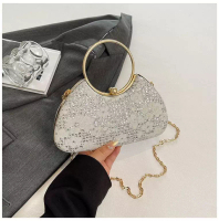 Vedlyn Vedlyn Mirella Tas Pesta Wanita Clutch Brokat Stylish – Silver