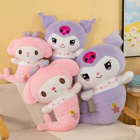 Kuromi Transforming Mermaid Plush Toys Creative Cartoon Sanrio Melody Funny Toys Large Girls Sleeping Rag Dolls Girls Plush Toy