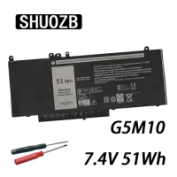 SHUOZB 7.4V 51Wh G5M10 Laptop Battery For DELL Latitude E5250 E5450 E5470 E5550 E5570 8V5GX R9XM9 WYJC2 1KY05 Free Tool New