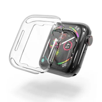 100pcs Crystal Clear PC Full Protection Shell Series4 Case for Apple Watch Series 4 Cover Transparent fundas coque 40mm 44mm