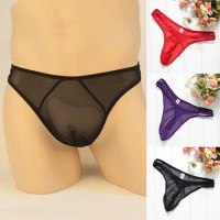 Sexy Men's Thongs Transparent Mesh Low Rise Underwear Sexy Lingerie Sexy Underwear T Pants Sex Clothing