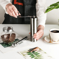 Alat Penggiling Kopi Manual Coffee Grinder Adjustable - RH200 - Hitam-Stainlees steel