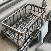 廚房置物架臺面調料架子多功能抹布收納神器水槽水龍頭水池瀝水籃