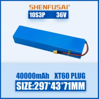 2024 Upgraded 36V 18650 10S3P suitable for electric scooters, bicycles, electric scooters XT60 replaceable plugs