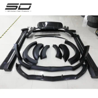 SD style Carbon Fiber Wide Side Skirts Front Lip Rear Diffuser spoiler For Stelvio