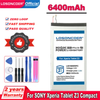 LOSONCOER 6400mAh LIS1569ERPC Battery For Sony Xperia Tablet Z3 Compact SGP611 SGP612 SGP621 Battery