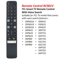 For TCL 4K LED Android Smart TV New Original RC901V FMR6 Voice Remote Control w Netflix Youtube QI Y 65P725 55C716 50P715 65P615