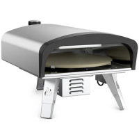 Stainless Steel Gas Pizza Oven with electric automatic motor Outdoor Garden Electric Gas Pizza Oven